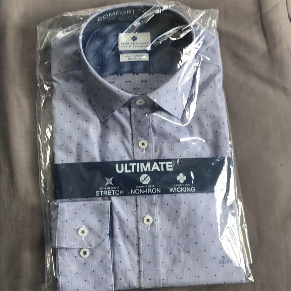 Blue Non Iron button down shirt